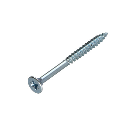 1 x Tornillo madera aglomerado cabeza fresada/testa svasat Pozi PZ4 4X70 roscado parcial Acero cincado blanco
