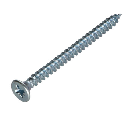 1 x Tornillo madera aglomerado cabeza fresada/testa svasat Pozi PZ4 4X60 roscado total Acero cincado blanco