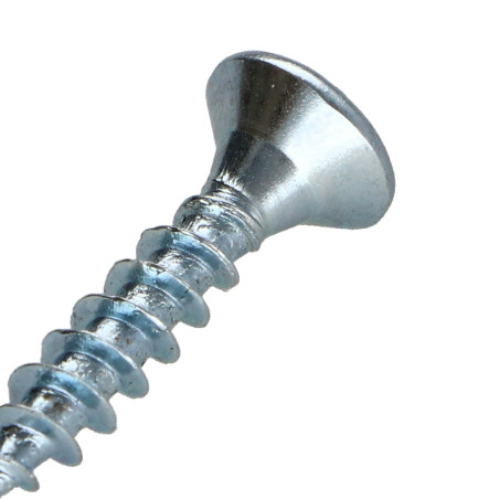 1 x Tornillo madera aglomerado cabeza fresada/testa svasat Pozi PZ3 2.5X15 roscado total Acero cincado blanco