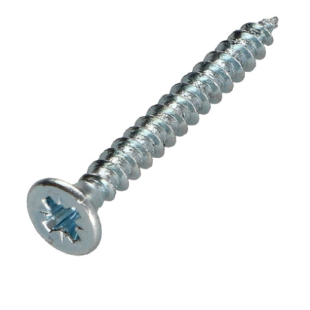 1 x Tornillo madera aglomerado cabeza fresada/testa svasat Pozi PZ4 4X30 roscado total Acero cincado blanco