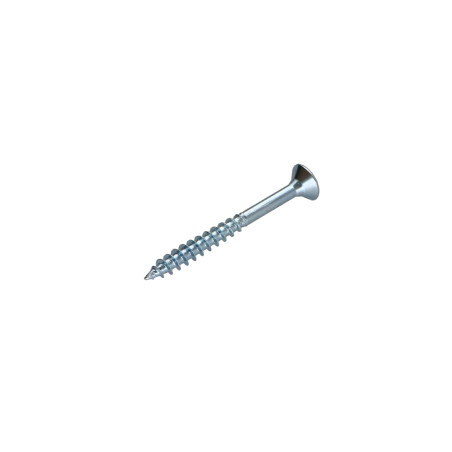 1 x Tornillo madera aglomerado cabeza fresada/testa svasat Pozi PZ4 4.5X50 roscado parcial Acero cincado blanco