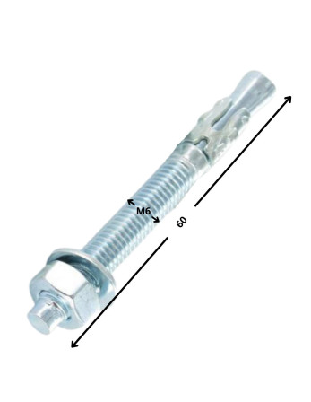 1 x Anclaje Anclaje M6X60 Acero cincado