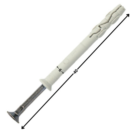 1 x Taco cabeza fresada/testa svasat con clavo Acero cincado blanco 6X40