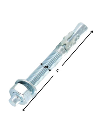 1 x Anclaje Anclaje M8X75 Acero cincado blanco