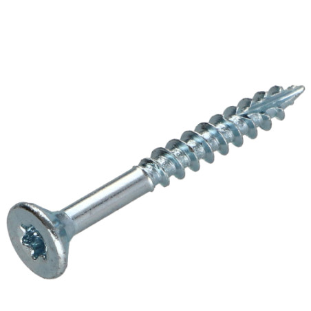 1 x Tornillos para madera TEKOR cabeza fresada/testa svasat dentado 4X45 roscado en 27 TORX T20 Acero cincado blanco cut