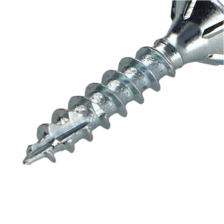 1 x Tornillos para madera TEKOR cabeza fresada/testa svasat dentado 5X25 TORX T20 Acero cincado blanco roscado total cut