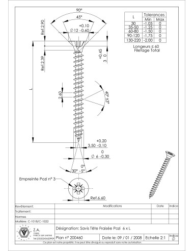 1 x Tornillo madera aglomerado cabeza...