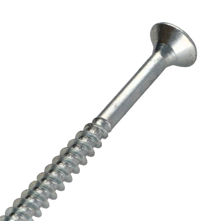 1 x Tornillo madera aglomerado cabeza fresada/testa svasat Pozi PZ5 6X60 roscado parcial Acero cincado blanco GLEITMO 627