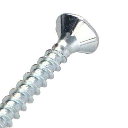 1 x Tornillos para madera TEKOR cabeza fresada/testa svasat dentado 4X35 TORX T20 Acero cincado blanco roscado total cut