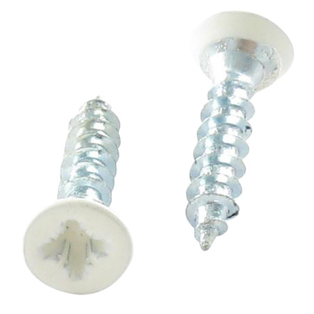 1 x Tornillo madera aglomerado cabeza fresada/testa svasat Pozi PZ4 5X60 roscado total Acero cincado blanco RAL9010 blanco