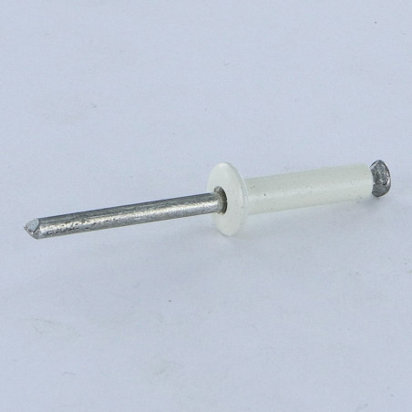 1 x Remache flor GOSTAR Aluminio Vástago acero Cabeza redonda estándar 4X16 RAL9003 blanco de seguridad