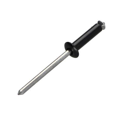1 x Remache flor GOSTAR Aluminio Vástago acero Cabeza redonda estándar 4X10 Negro