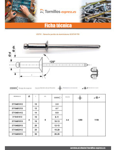 Remache flor GOSTAR Aluminio Vástago acero Cabeza redonda... 2