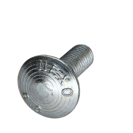 1 x Cabeza redonda cuello cuadrado M10X30 roscado parcial Clase 8.8 Acero cincado blanco
