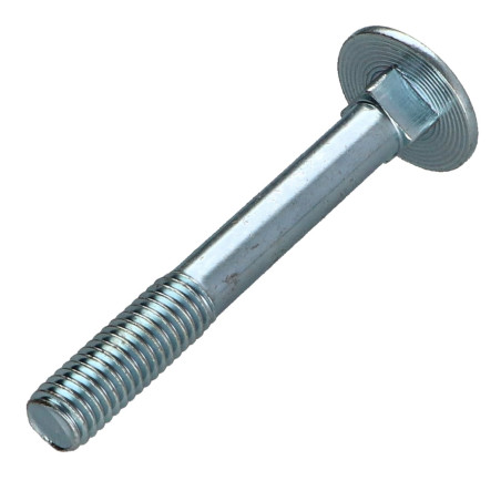 1 x Cabeza redonda cuello cuadrado M8X60 roscado en 22 roscado parcial Acero cincado blanco