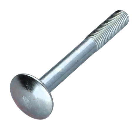 1 x Cabeza redonda cuello cuadrado M7X60 paso de 100 roscado parcial Acero cincado blanco