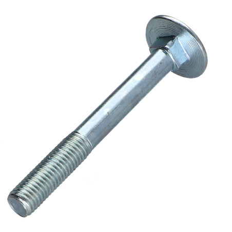 1 x Cabeza redonda cuello cuadrado M7X60 paso de 100 roscado parcial Acero cincado blanco