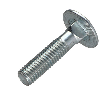 1 x Cabeza redonda cuello cuadrado M8X35 roscado parcial Clase 8.8 Acero cincado blanco