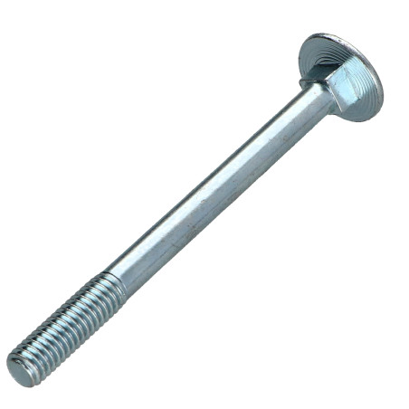 1 x Cabeza redonda cuello cuadrado M6X70 roscado parcial Clase 8.8 Acero cincado blanco