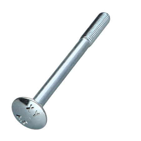 1 x Cabeza redonda cuello cuadrado M5X60 roscado parcial Acero cincado blanco