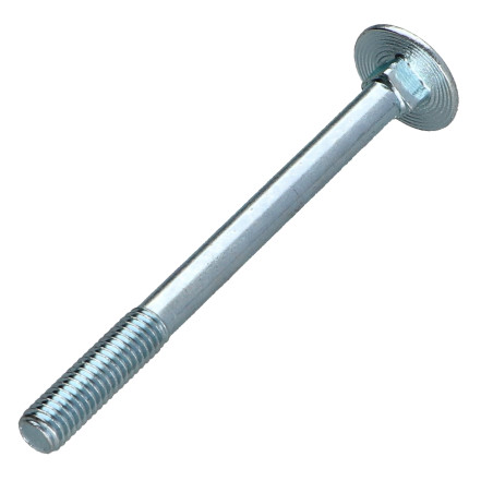 1 x Cabeza redonda cuello cuadrado M5X60 roscado parcial Acero cincado blanco