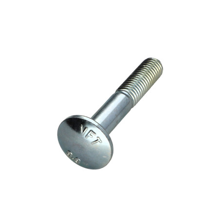 1 x Cabeza redonda cuello cuadrado M10X60 roscado parcial Acero cincado blanco