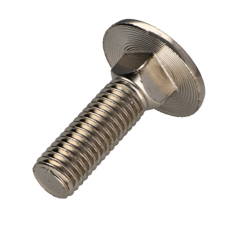 1 x Cabeza redonda cuello cuadrado M12X40 roscado parcial Acero niquelado