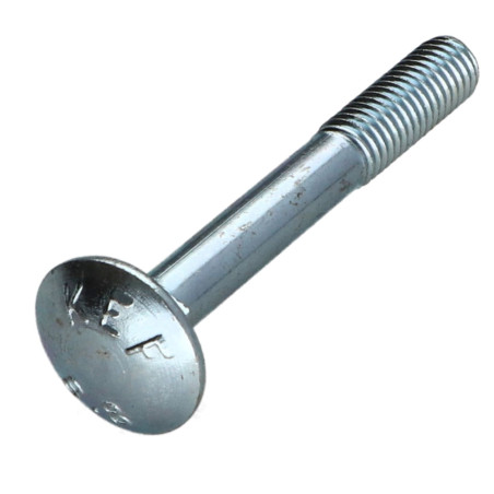 1 x Cabeza redonda cuello cuadrado M10X155 roscado parcial Acero cincado blanco