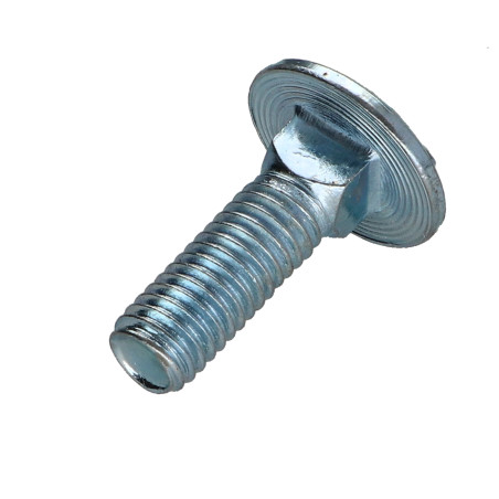 1 x Cabeza redonda cuello cuadrado M8X25 roscado en 22 roscado parcial Clase 8.8 Acero cincado blanco