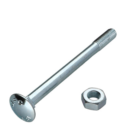1 x Cabeza redonda cuello cuadrado M10X120 roscado parcial Clase 4.8 Acero cincado blanco