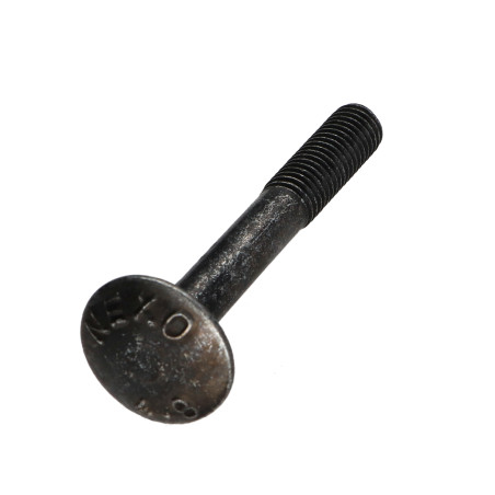 1 x Cabeza redonda cuello cuadrado M8X60 roscado en 22 roscado parcial Acero cincado negro