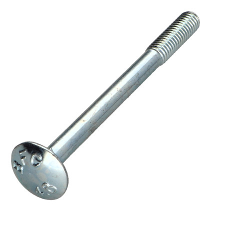 1 x Cabeza redonda cuello cuadrado M6X70 roscado parcial Acero cincado blanco