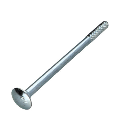 1 x Cabeza redonda cuello cuadrado M6X110 roscado parcial Acero cincado blanco