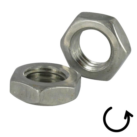 1 x Tuerca hexagonal paso izquierda M10 Inoxidable A2