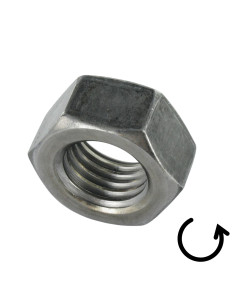 Tuerca hexagonal M16 paso izquierda clase 8 Acero bruto 2