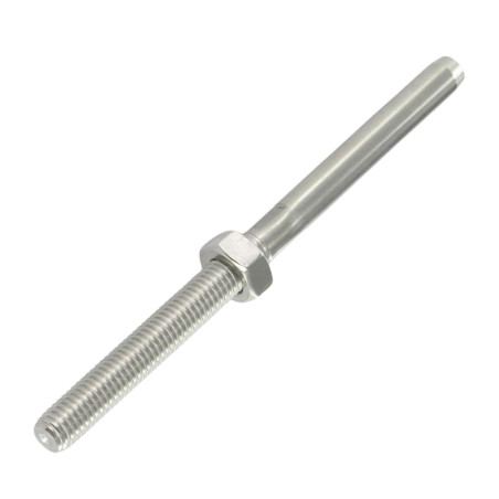 1 x Terminal tubular rosca interna paso izquierda Inoxidable A4 Cable 5 longitud total 130