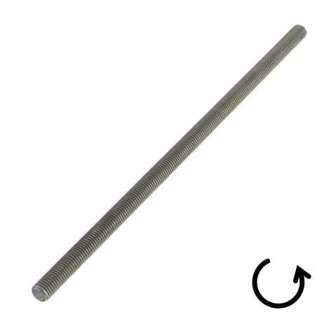 1 x Varilla roscada Acero bruto M10X295 paso izquierda