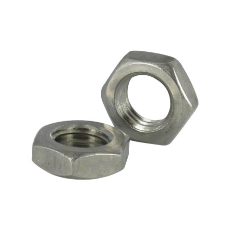 1 x Tuerca hexagonal baja hm/contratuerca paso izquierda M18 Inoxidable A2