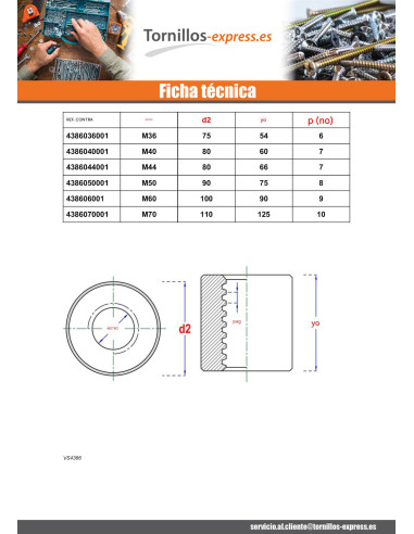 1 x Tuerca redondo cabeza redonda 28X5...