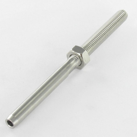 1 x Terminal tubular rosca interna paso recta Inoxidable A4 Cable 10 longitud total 230