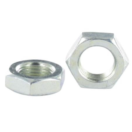 1 x Tuerca hexagonal baja hm/contratuerca M30 paso izquierda Acero cincado blanco