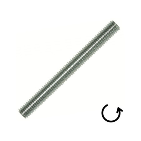1 x Varilla roscada M14 longitud 1 metro paso izquierda Inoxidable A2