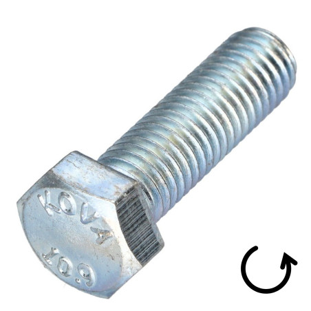 1 x Tornillo metales cabeza hexagonal paso izquierda M6X50 clase 10.9 acero geométrico