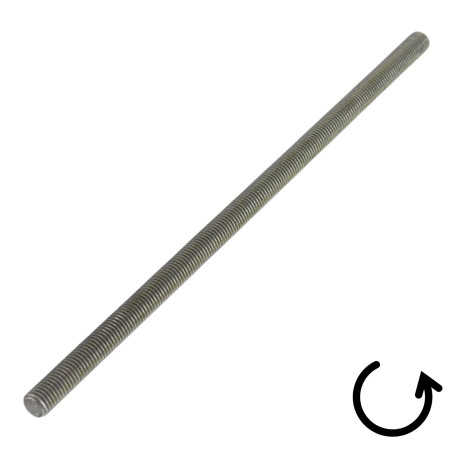 1 x Varilla roscada M16 longitud 1 metro paso izquierda Acero bruto
