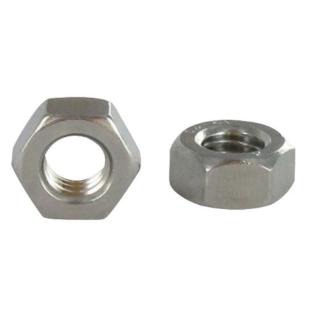 1 x Tuerca hexagonal baja hm/contratuerca paso izquierda M12 paso fino paso de 125 Inoxidable A4