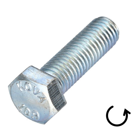 1 x Tornillo metales cabeza hexagonal paso izquierda M12X60 clase 10.9 acero geométrico