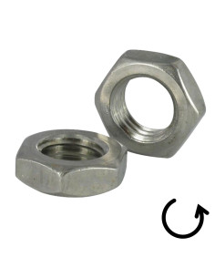 Tuerca hexagonal baja hm/contratuerca paso izquierda M8... 2
