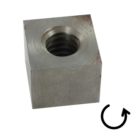 1 x Tuerca cuadrada VKM cabeza redonda 20X4 trapezoidal izquierda Acero bruto
