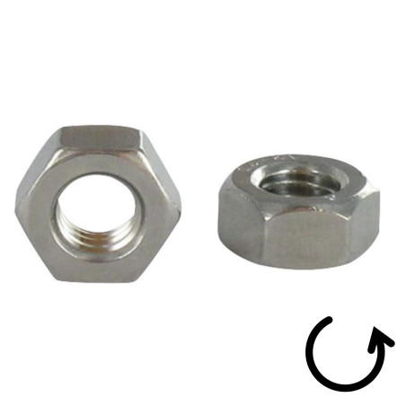 1 x Tuerca HUAGONAL paso izquierda M10 Inoxidable A4