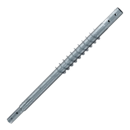 1 x Extensión para tornillos de cimentación 76X3.6X1500 fuerte resistencia a la corrosión Acero galvanizado en caliente